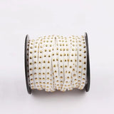 20Yds Suede Cord Gold Studs 5mmx2mm Bracelet Necklace Making