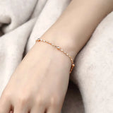 20cm Rose Gold Womens Chain Bracelet 585 Jewelry LCBB1
