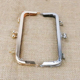 Metal Square Purse Frame Kiss Clasp Handbag Handles DIY Hardware