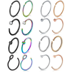20g 8mm Stainless Steel Nose Piercing Hoop