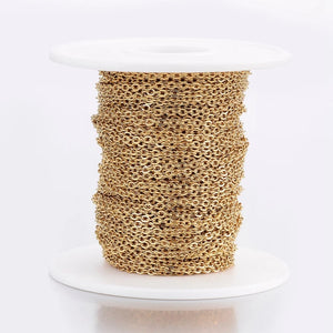 20m Stainless Steel Cable Chain Roll for Necklace Bracelet DIY Jewelry Making