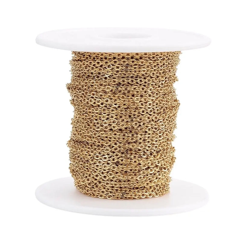 20m Stainless Steel Cable Chain Roll for Necklace Bracelet DIY Jewelry Making