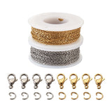 20m Stainless Steel Cable Chains Silver Necklace Bracelet w/ Lobster Claw Clasps