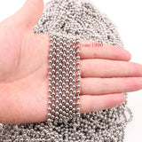 20m Stainless Steel Round Beads Chain DIY Jewelry Making