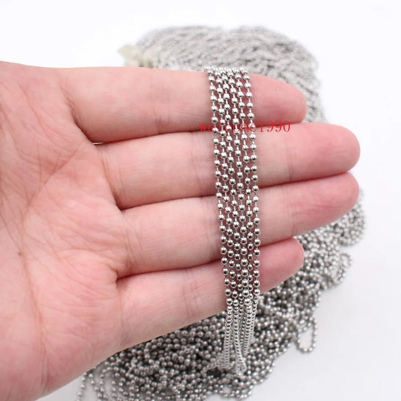 20m Stainless Steel Round Beads Chain DIY Jewelry Making