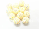 Cream/Ivory AB Resin Rhinestone Ball Beads - 100PCS