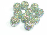 20mm 100pcs/lot Resin Rhinestone Ball Chunky Beads For Kids Jewelry Making
