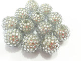 20mm 100pcs Bright Clear Resin Rhinestone Ball Beads, Kids Jewelry Making