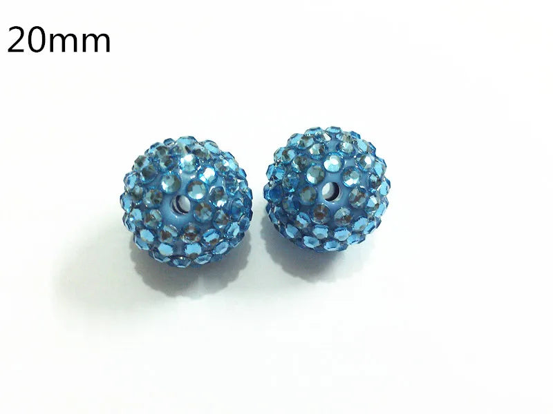 20mm Clear Resin Rhinestone Ball Beads Lot of 100 for Kids Jewelry