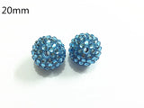 20mm Clear Resin Rhinestone Ball Beads Lot of 100 for Kids Jewelry