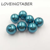 20mm 100pcs Bright Peacock Chunky Round Pearl Acrylic Beads