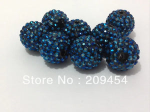 20mm 100pcs Dark Resin Rhinestone Ball Beads For Jewelry Making