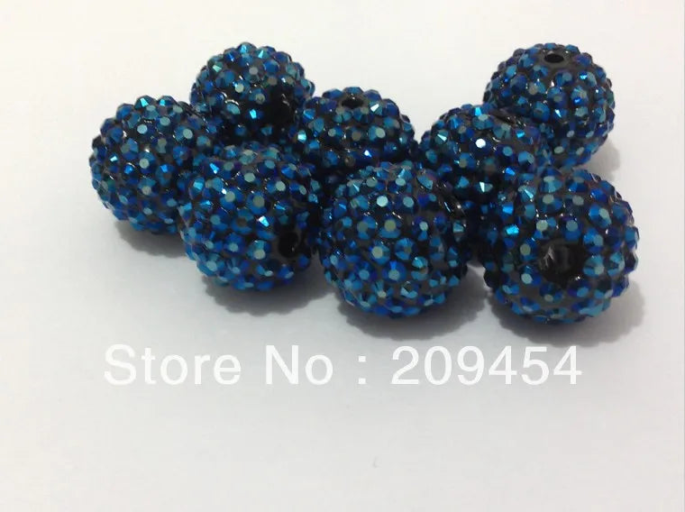 20mm 100pcs Dark Resin Rhinestone Ball Beads For Jewelry Making