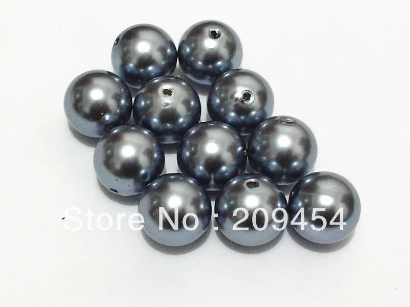 20mm 100pcs Chunky Grey Pearl Acrylic Beads for Jewelry Making