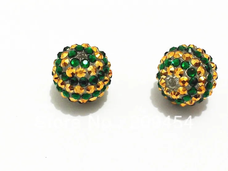 20mm 100pcs/lot Dark Green Striped Resin Rhinestone Ball Beads