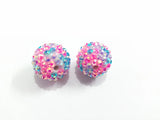 20mm 100pcs/lot Resin Rhinestone Ball Beads, Chunky Beads For Kids