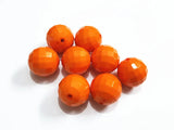 20mm Orange Acrylic Faceted Beads Lot of 100