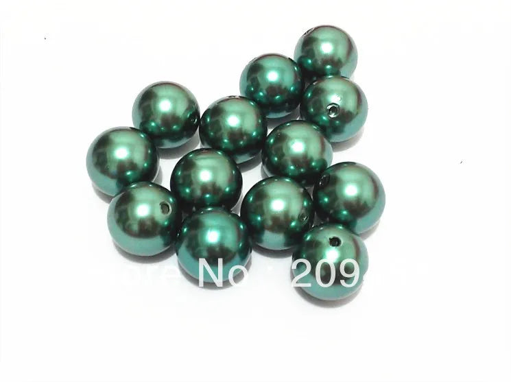 Peacock Chunky Round Pearl Acrylic Beads for Jewelry Making