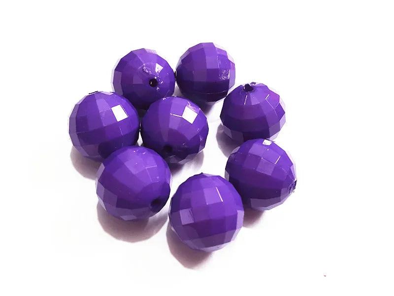 20mm Purple Acrylic Faceted Beads - 100pcs/lot