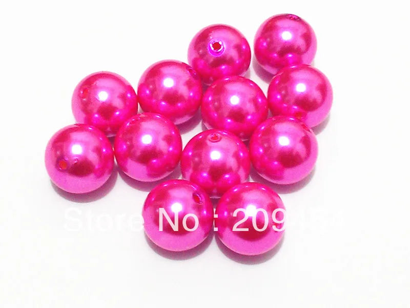 20mm 100pcs Rose Pink Round Pearl Beads For Kids Jewelry Making