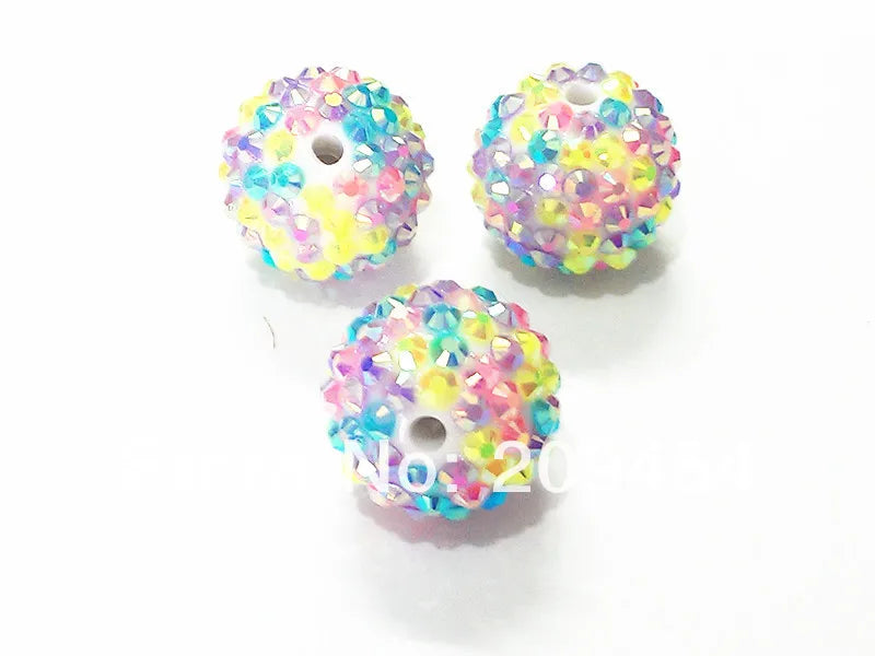 20mm 100pcs/lot Spring Resin Rhinestone Ball Beads Mix for Jewelry Making