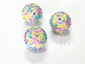 20mm 100pcs/lot Spring Resin Rhinestone Ball Beads Mix for Jewelry Making