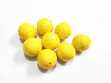 20mm 100pcs Yellow Acrylic Faceted Beads