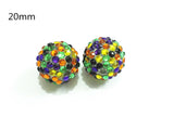 20mm 100pcs/lot Mixed Resin Rhinestone Ball Beads for Chunky Kids Jewelry