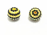 Yellow Stripe Resin Ball Beads 20mm 100pcs