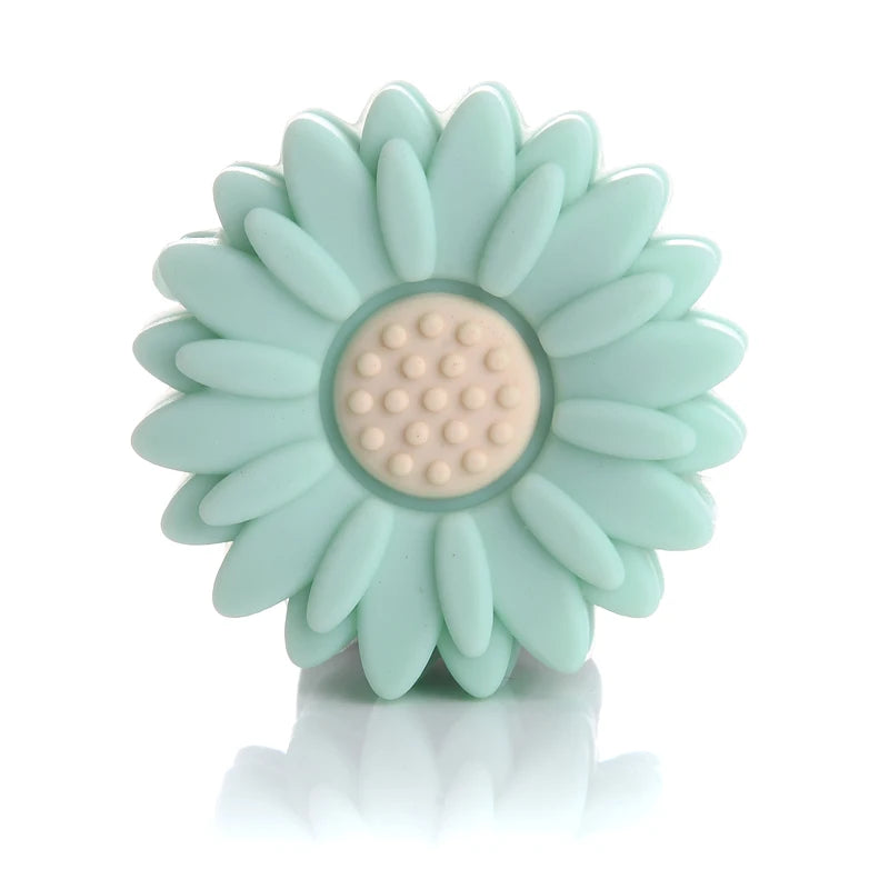 10Pcs Cartoon Flower Silicone Chew Beads for Jewelry Making