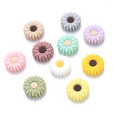 10Pcs Cartoon Flower Silicone Chew Beads for Jewelry Making