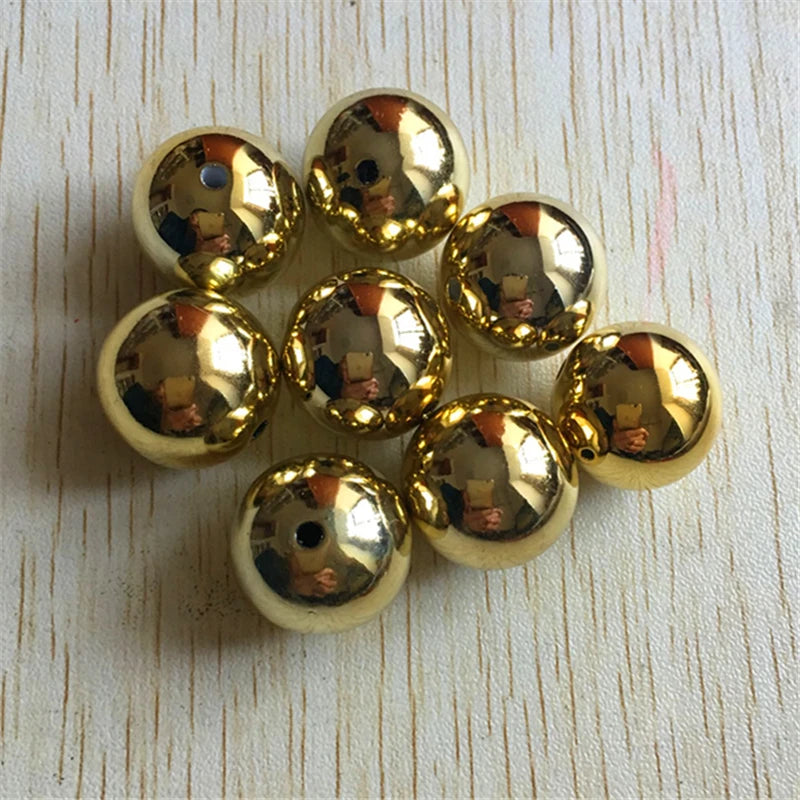 Acrylic UV Plating Round Beads for DIY Jewelry Making