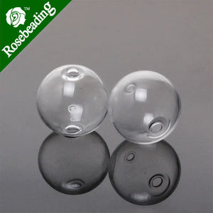 20mm Small Glass Globe 2 Holes Caliber 3mm 10pcs/lot