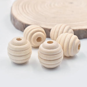 20mm 20Pcs Natural Wooden Round Beads Crafts Jewelry Kid's Toys