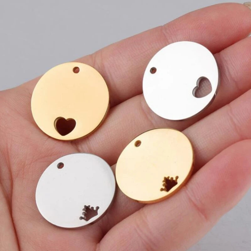 20mm Stainless Steel Heart Stamping Blanks 20pc DIY Charm Pendant