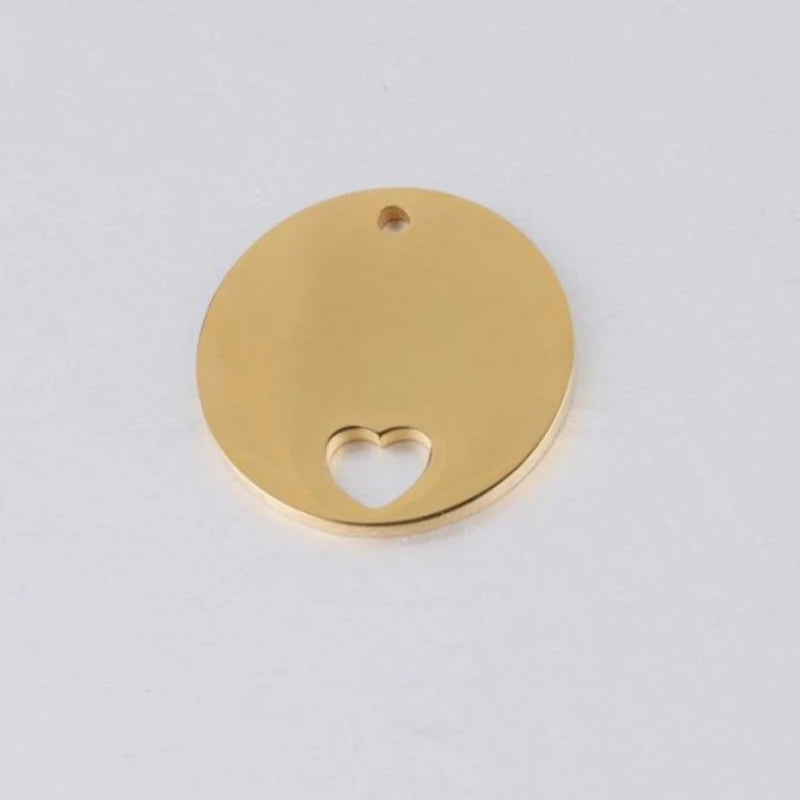 20mm Stainless Steel Heart Stamping Blanks 20pc DIY Charm Pendant