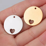 20mm Stainless Steel Heart Stamping Blanks 20pc DIY Charm Pendant