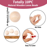Natural Wooden Balls Unfinished No Hole Wood Beads for Crafts DIY Jewelry Making