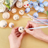 Natural Wooden Balls Unfinished No Hole Wood Beads for Crafts DIY Jewelry Making
