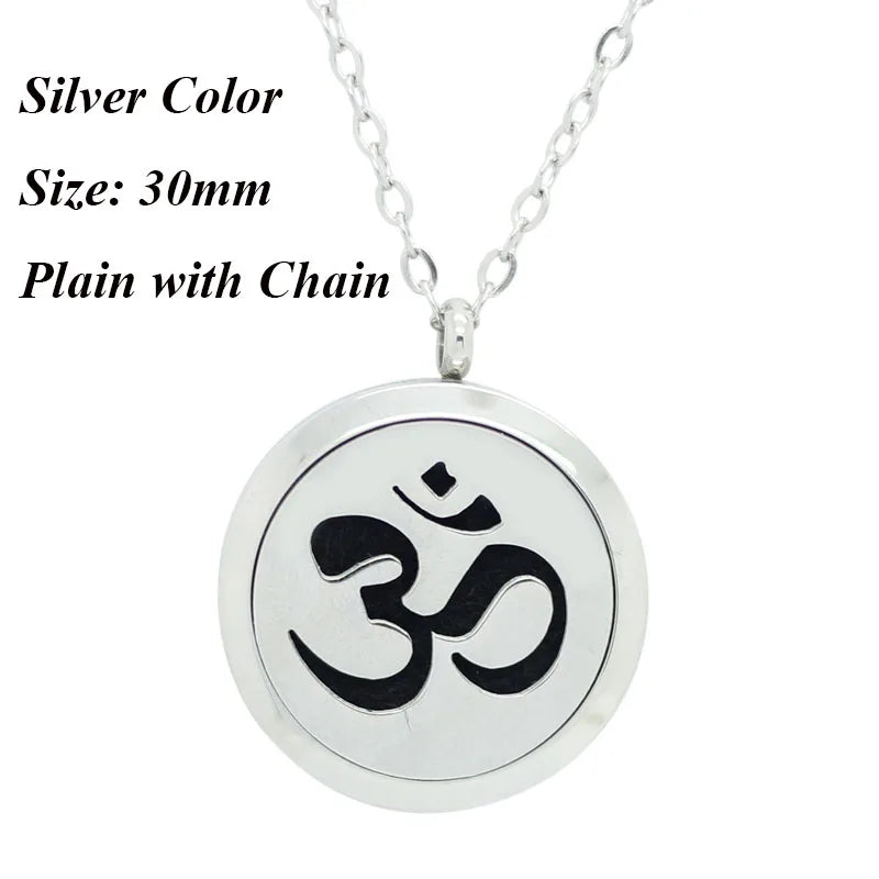 Magnetic Oil Diffuser Pendant Necklace 316L Stainless Steel Aromatherapy Jewelry