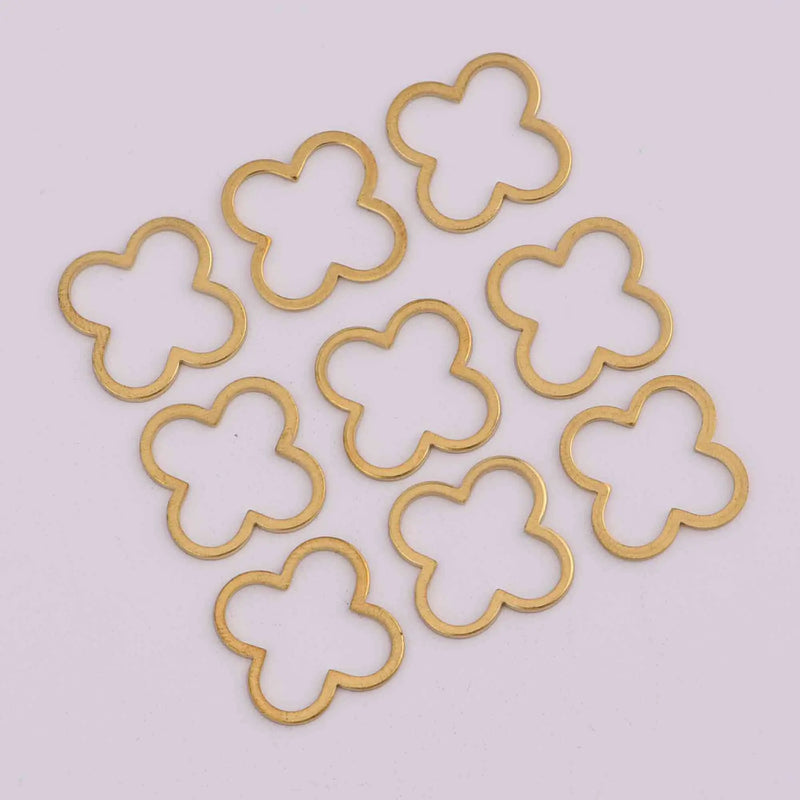 20mm 5pcs Copper Flower Leaves Pendant Charms for Earring Making