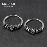 925 Sterling Silver Hoop Earrings Antique Circle Earrings for Women