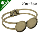 20mm Antique Bronze Plated Adjustable Bracelet Setting