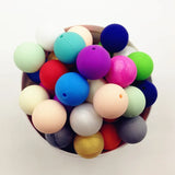 20mm BPA Silicone Teething Beads Round Loose Baby Safe DIY Necklace Beads