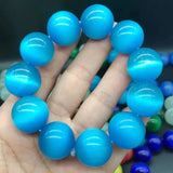 Colorful Cat Eye Stone Bracelet Men Women Healing Gemstone Green Opal Bead