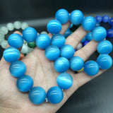 Colorful Cat Eye Stone Bracelet Men Women Healing Gemstone Green Opal Bead
