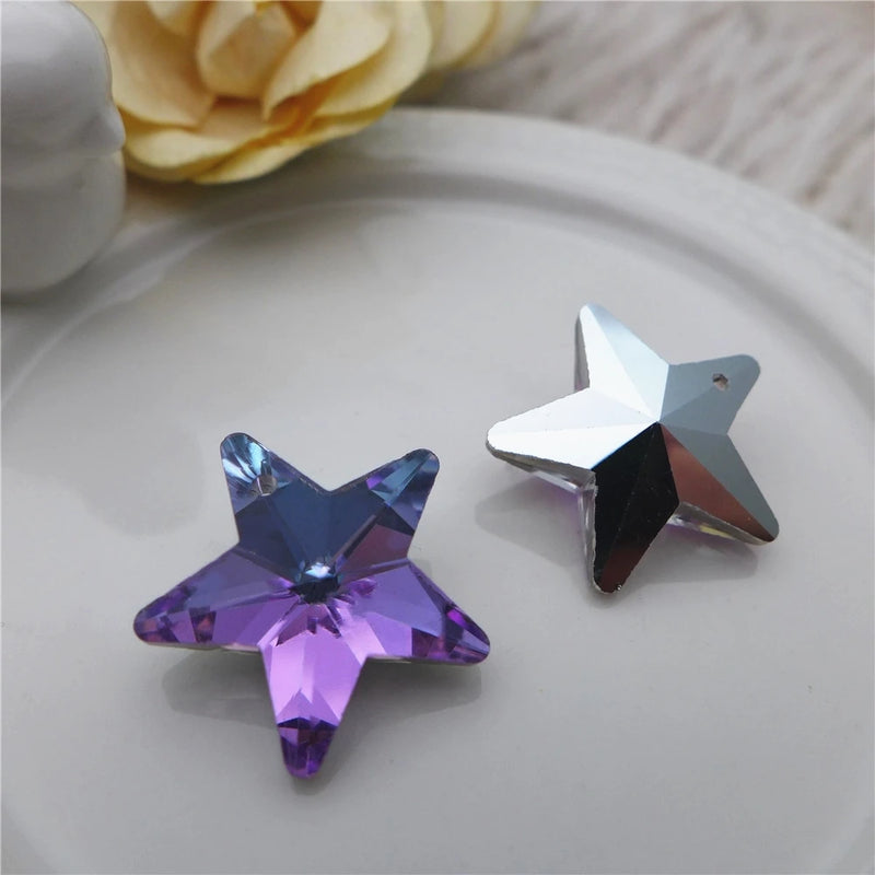 20mm Crystal Glass Star Charms For Jewelry Making DIY Accessories 40PCS