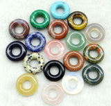 20mm Tiger Eye Opal Circle Donut Charms Pendants 12pcs