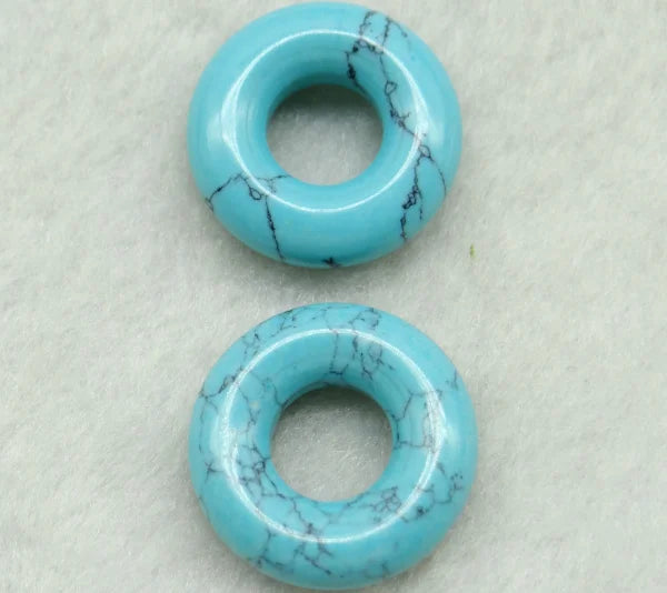 20mm Tiger Eye Opal Circle Donut Charms Pendants 12pcs