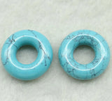 20mm Tiger Eye Opal Circle Donut Charms Pendants 12pcs